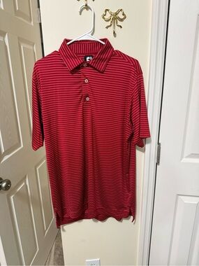 FootJoy Red Striped Polo Shirt